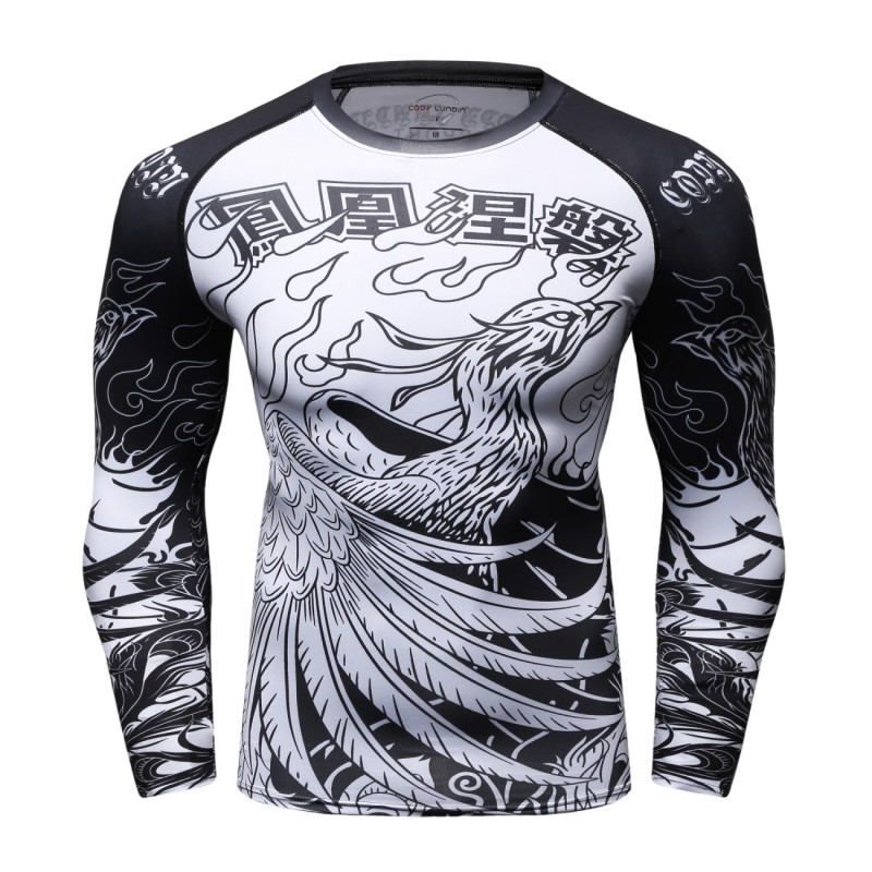 Men's Phoenix Jujitsu Shirt Fitness Sports Outdoor Running Long Sleeve