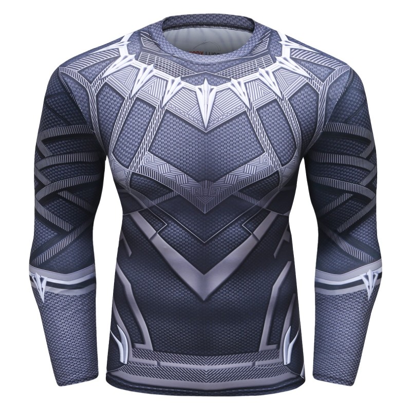 Men's Compression Sports Shirt Panthers Running Long Sleeve Tee