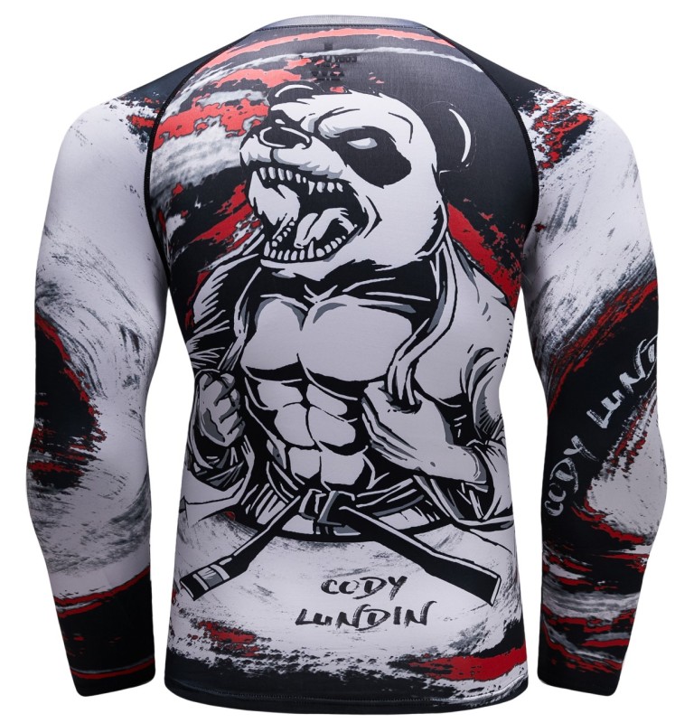 Men's Compression Shirts Fitness Long Sleeve Tees 3D Graphic Digital Print T-Shirt Running Tops