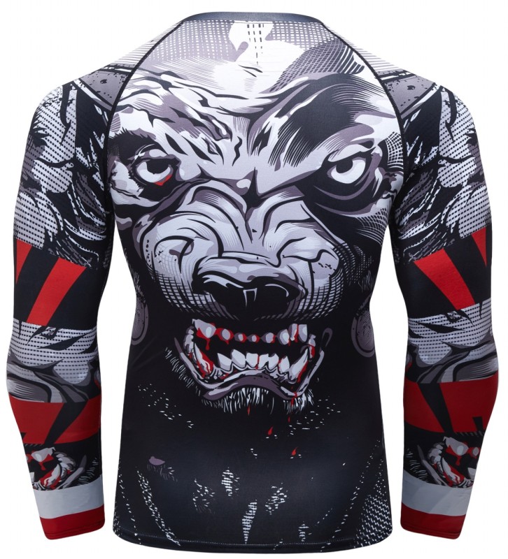 Men's Compression Shirts Fitness Long Sleeve Tees 3D Graphic Digital Print T-Shirt Running Tops