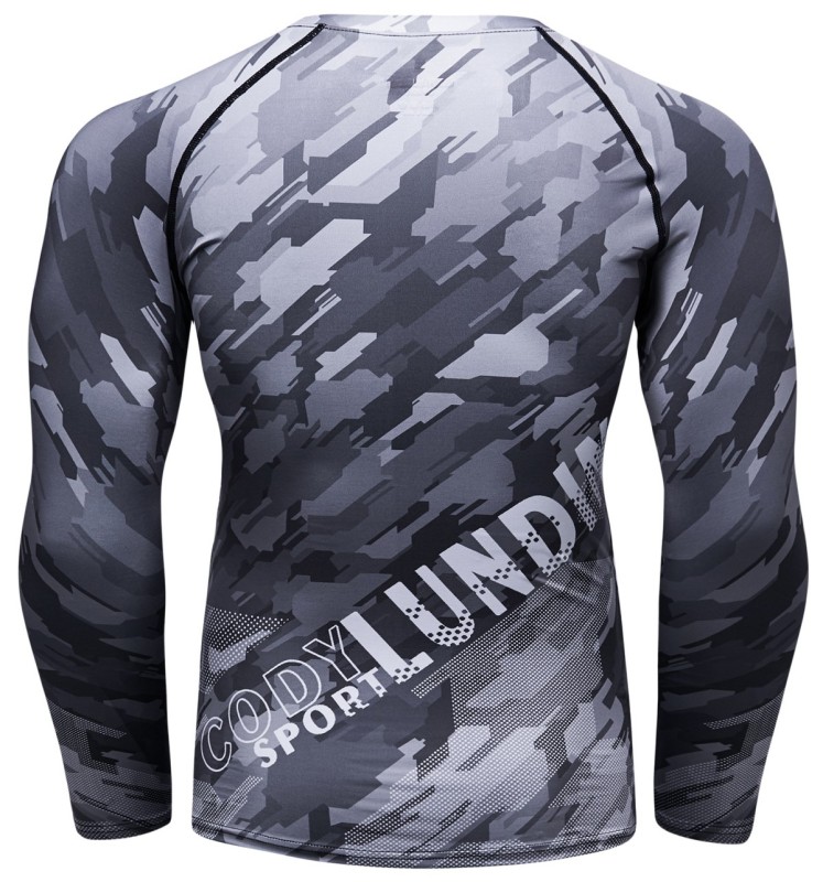 Men's Compression 3D Printing Tight-Fitting Tee Sport Running Quick Drying Long Sleeve T Shirt