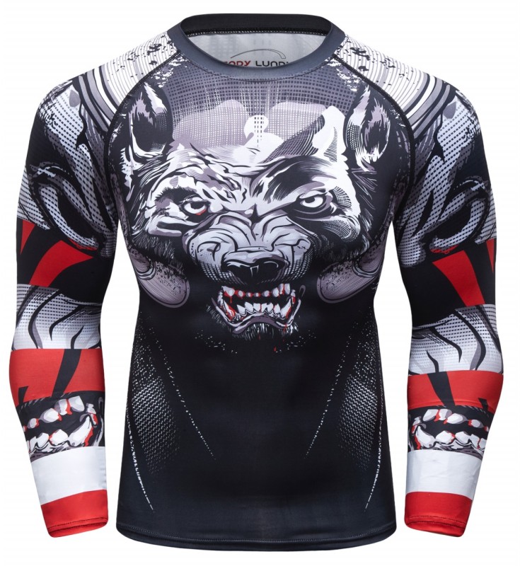 Men's Compression Shirts Fitness Long Sleeve Tees 3D Graphic Digital Print T-Shirt Running Tops