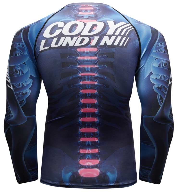 Men's Compression 3D Printing Tight-Fitting Tee Sport Running Quick Drying Long Sleeve T Shirt