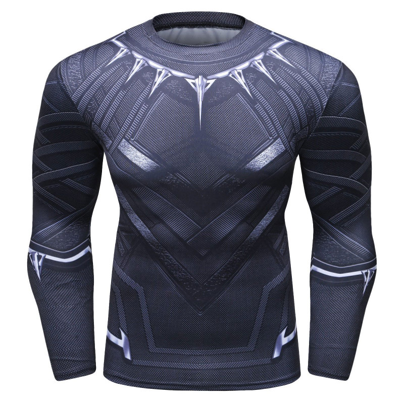 Men's Compression Sports Shirt Panthers Running Long Sleeve Tee