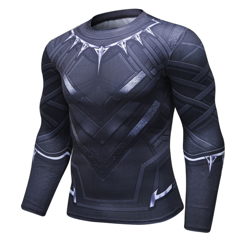 Men's Compression Sports Shirt Panthers Running Long Sleeve Tee