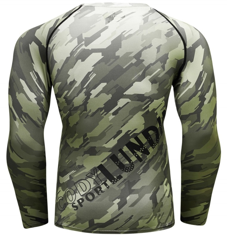 Men's Compression 3D Printing Tight-Fitting Tee Sport Running Quick Drying Long Sleeve T Shirt