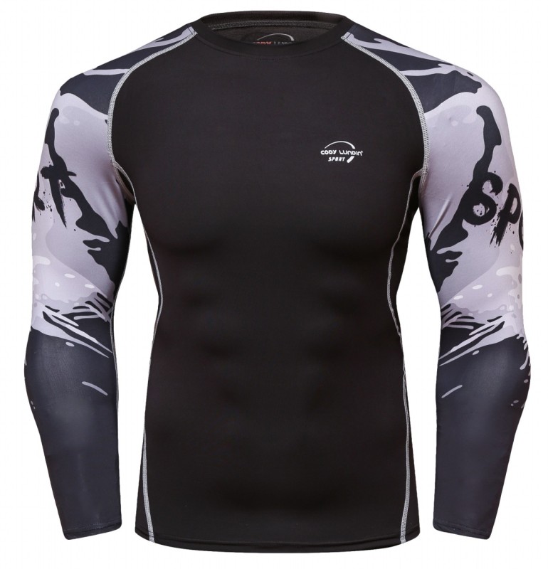 Men's Compression Top Long Sleeve Baselayer Shirt Sports Tights T-Shirt Sport Wear Activewear Running Shirt