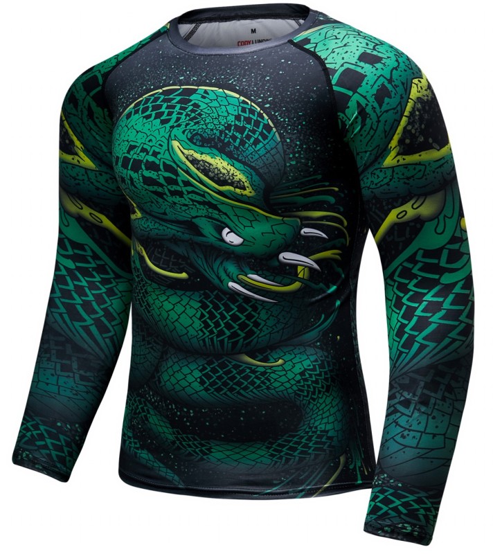 Men's Compression 3D Printing Tight-Fitting Tee Sport Running Quick Drying Long Sleeve T Shirt