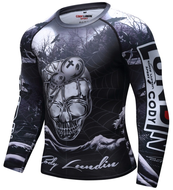 Men's Anime Series Compression Sports Shirt Skin Running Long Sleeve Tee