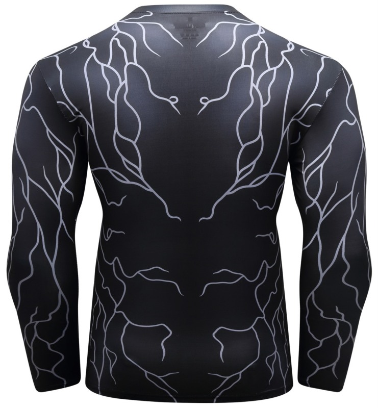 Men's Compression Printing Tight-Fitting Tee Sport Running Quick Drying Long Sleeve T Shirt