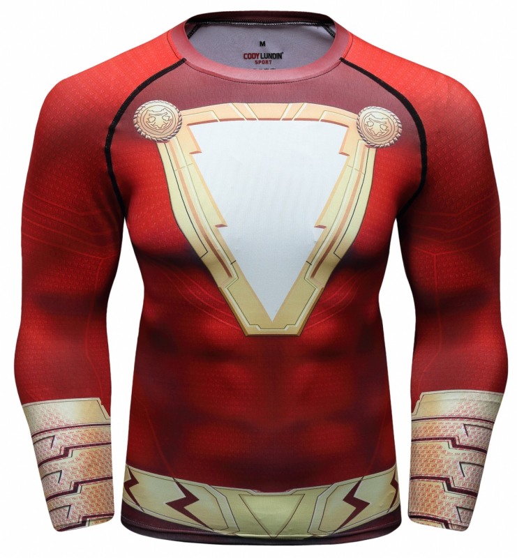 Men's Superhero Sercies Long Sleeve Shirt Gentleman’s Tight-Fitting Sports Long-Sleeved T-Shirt