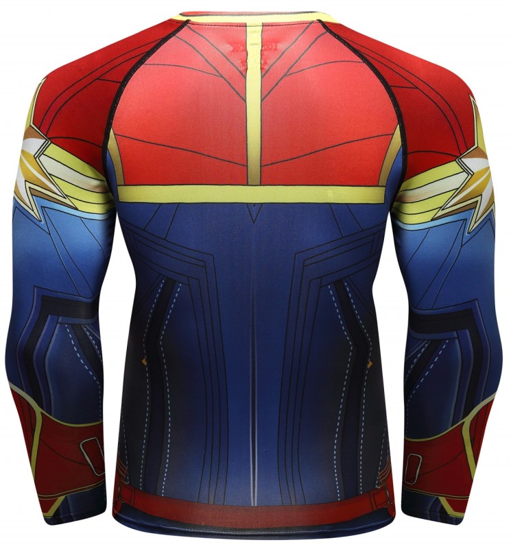 Men's Superhero Sercies Long Sleeve Shirt Gentleman’s Tight and Quick-Drying Sports Long-Sleeved T-Shirt