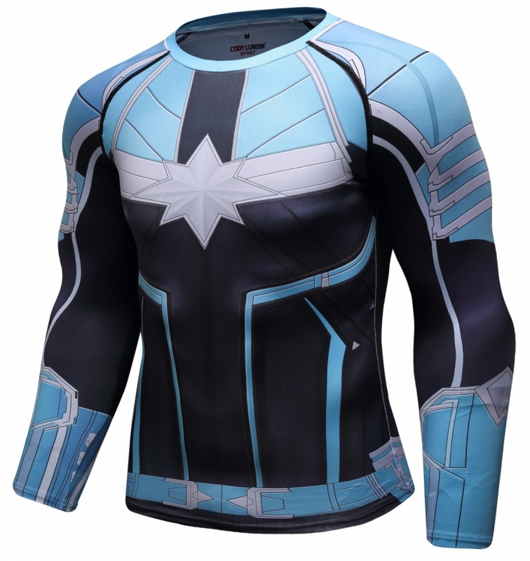 Men's Superhero Sercies Long Sleeve Shirt Gentleman’s Tight and Quick-Drying Sports Long-Sleeved T-Shirt