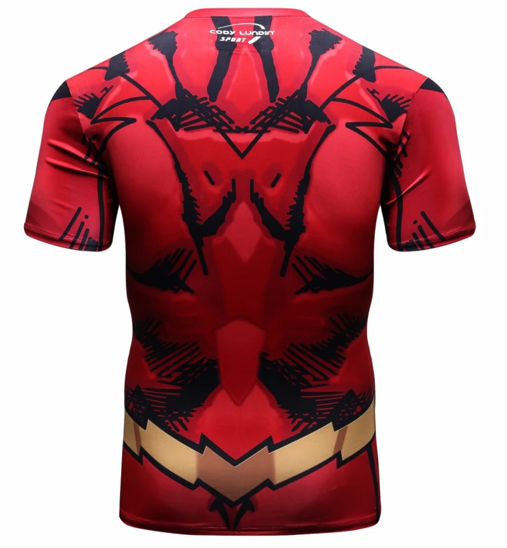 Men's Compression Sport T-Shirt Tight Fitness Shirt Lightning Armor Sports Short Sleeve