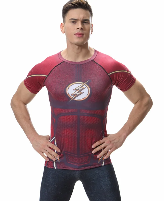 Men's Compression Sport T-Shirt Tight Fitness Shirt Lightning Armor Sports Short Sleeve