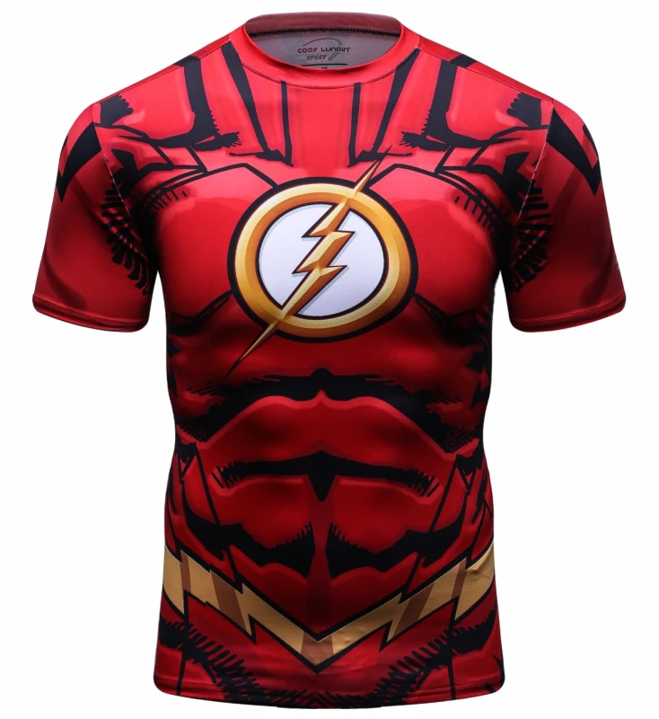 Men's Compression Sport T-Shirt Tight Fitness Shirt Lightning Armor Sports Short Sleeve