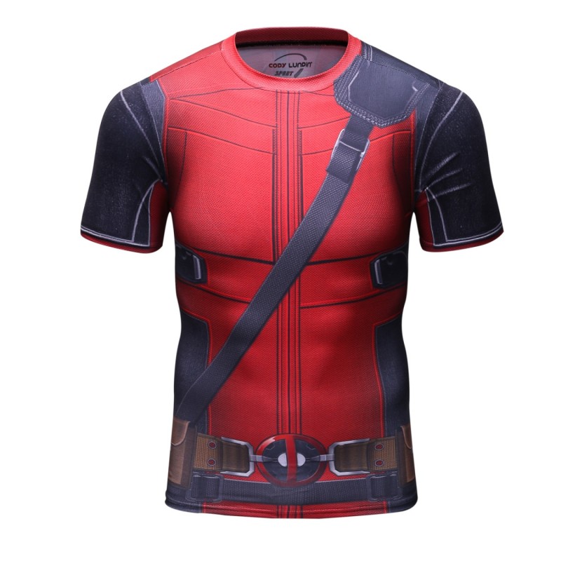 Men's Compression Sport T-Shirt Tight Fitness Shirt Lightning Armor Sports Short Sleeve