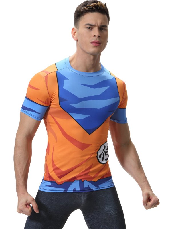 Men's 3D Compression Shirt Skin Tight Anime Printing Tee