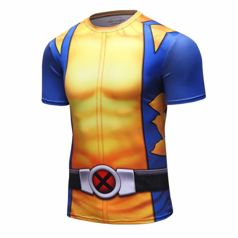Men's Superhero Shirt Sports Fitness T-Shirt Party/Cosplay Short Sleeve