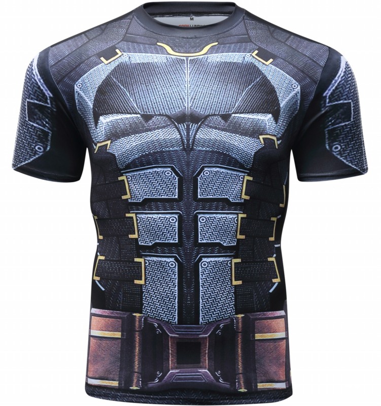 Men's Superhero Compression Short Sleeve Gentlemen 3D Digital Printing Quick Dry Short-Sleeved T-Shirt Top