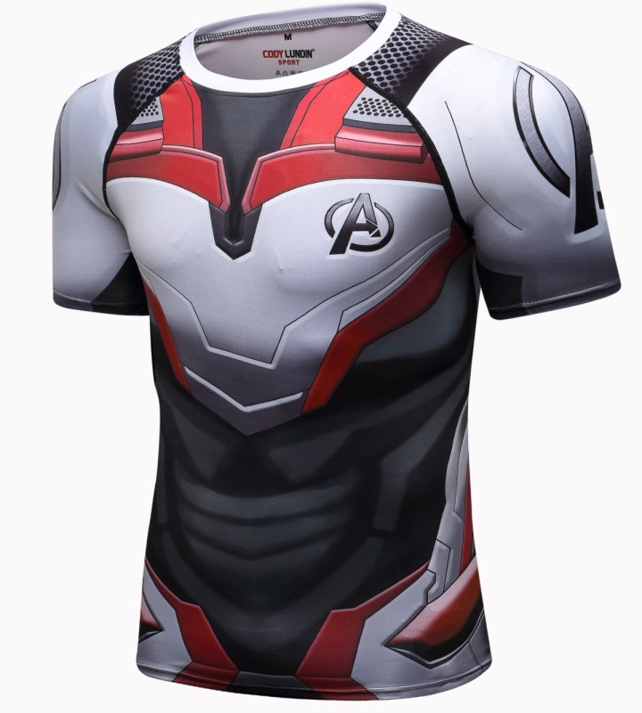 Men's Superhero Compression Short Sleeve Gentlemen 3D Digital Printing Quick Dry Short-Sleeved T-Shirt Top