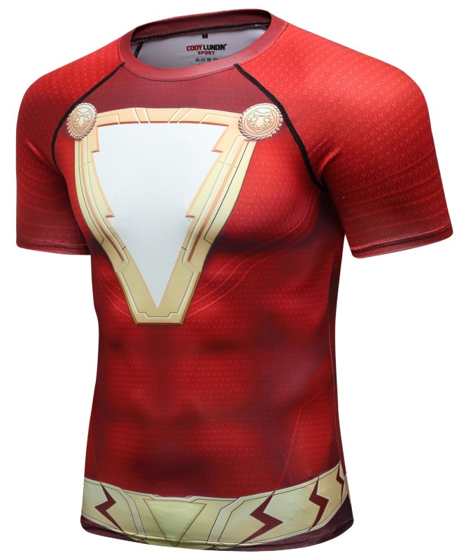 Men's Superhero Compression Short Sleeve Gentlemen 3D Digital Printing Quick Dry Short-Sleeved T-Shirt Top