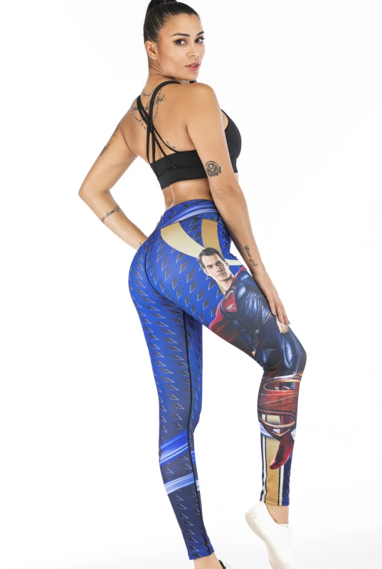 Women's Superhero Digital Printing Leggings Yoga Pants Compressed Tight Trousers