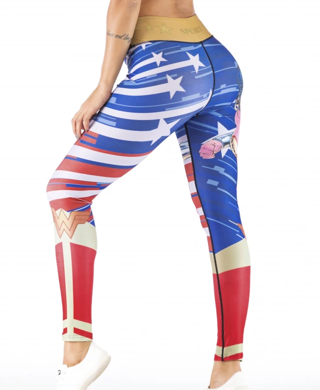 Women's Superhero Digital Printing Leggings Yoga Pants Compressed Tight Trousers