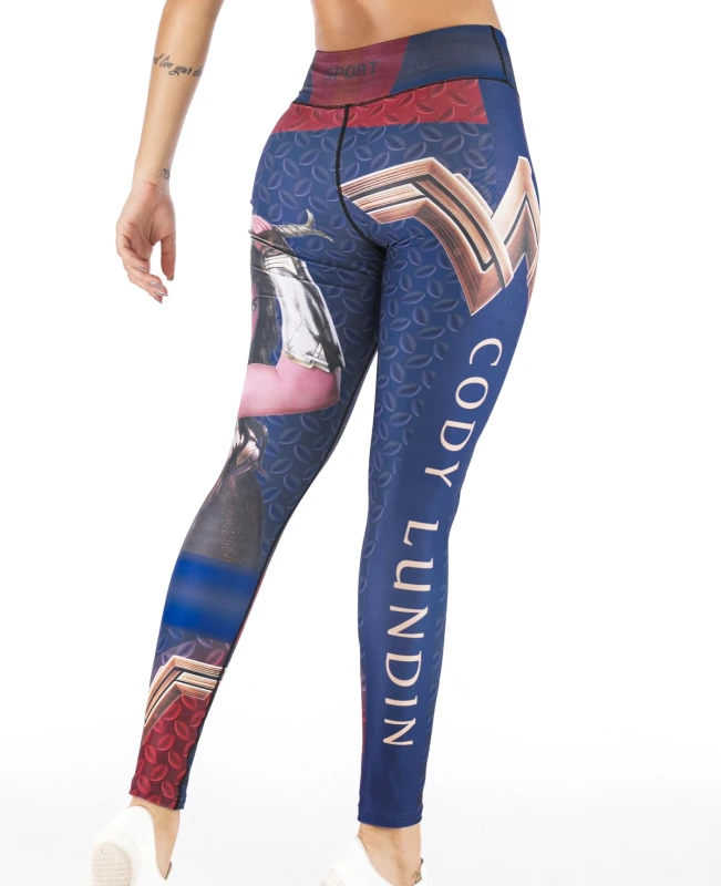 Women's Superhero Digital Printing Leggings Yoga Pants Compressed Tight Trousers