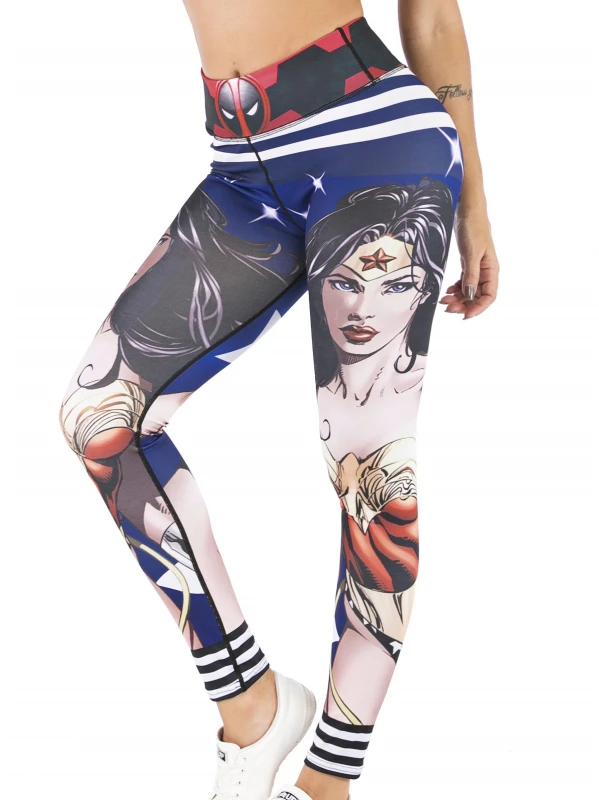 Women's Superhero Digital Printing Leggings Yoga Pants Compressed Tight Trousers