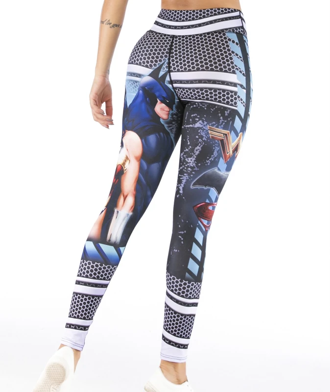 Women's Superhero Digital Printing Leggings Yoga Pants Compressed Tight Trousers