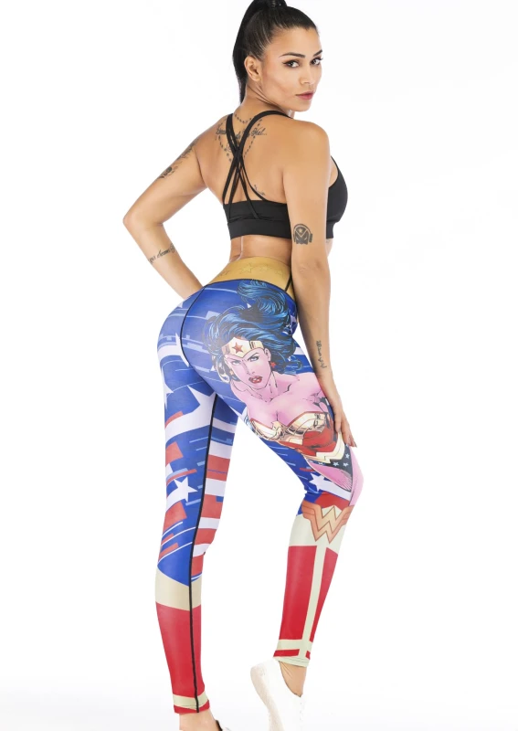 Women's Superhero Digital Printing Leggings Yoga Pants Compressed Tight Trousers