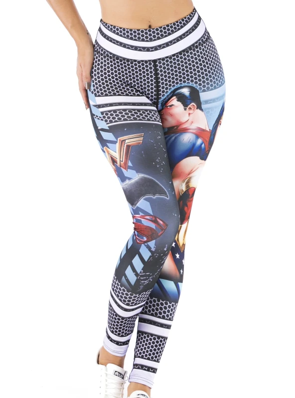 Women's Superhero Digital Printing Leggings Yoga Pants Compressed Tight Trousers