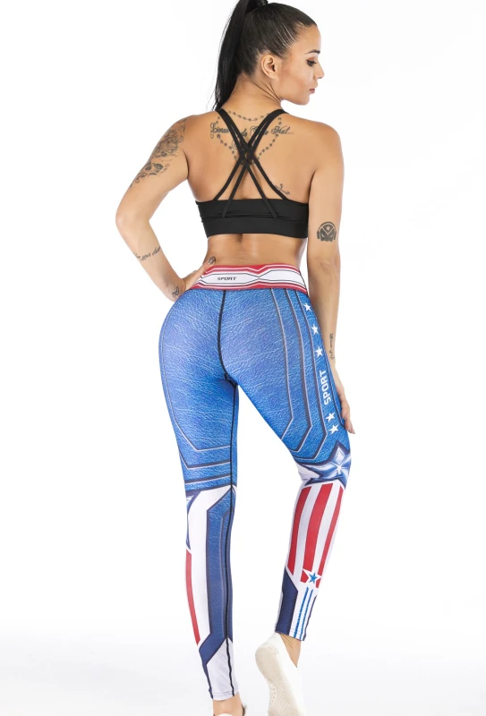 Women's Superhero Digital Printing Leggings Yoga Pants Compressed Tight Trousers