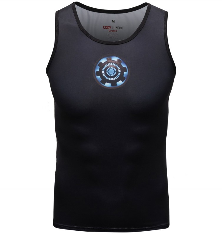 Men's Muscle Tank Top Sleeveless T-Shirts Baselayer Tees Cool Dry Compression Shirts Running Sports Vest