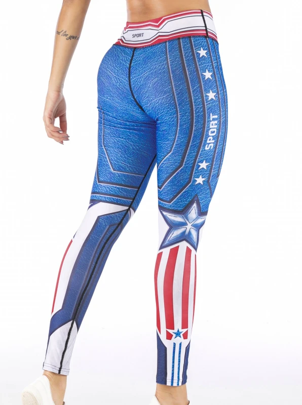 Women's Superhero Digital Printing Leggings Yoga Pants Compressed Tight Trousers