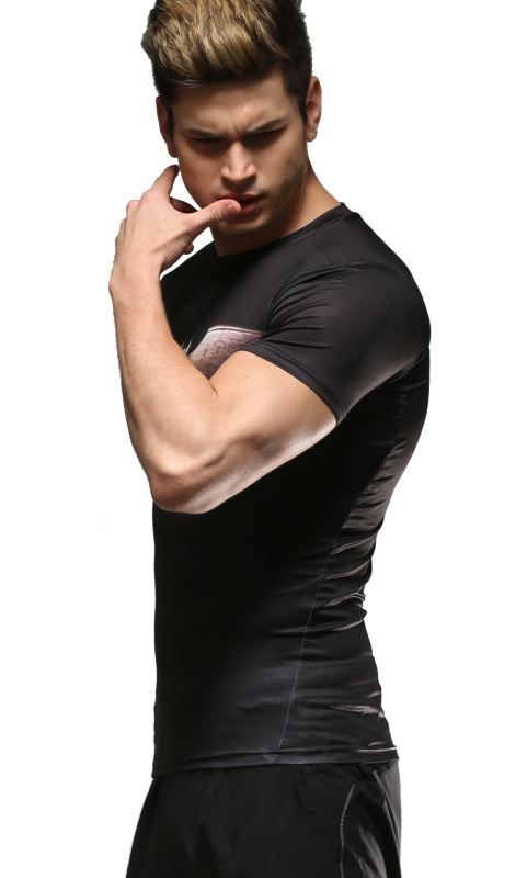 Men's Compression Fitness Shirt,Bat Printing Sports Wicking T-Shirt