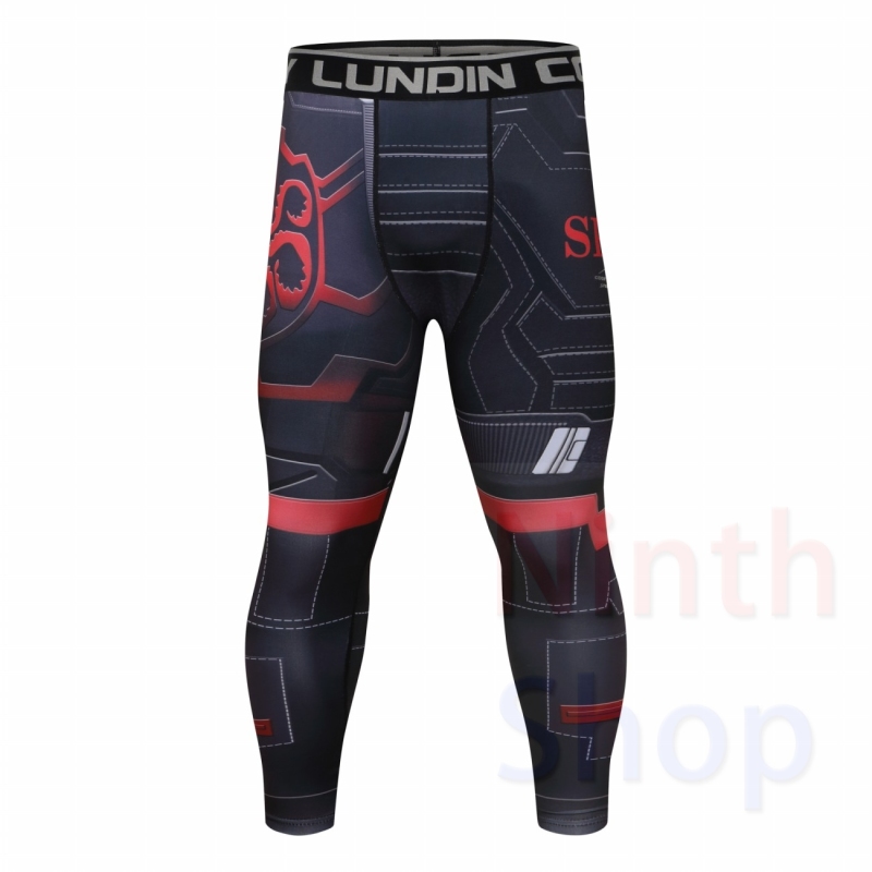 Men's Compression Elastic Tight Leggings Sport Printing Pants Outdoor Running Pants Quick Dry Pants Fashion Trousers