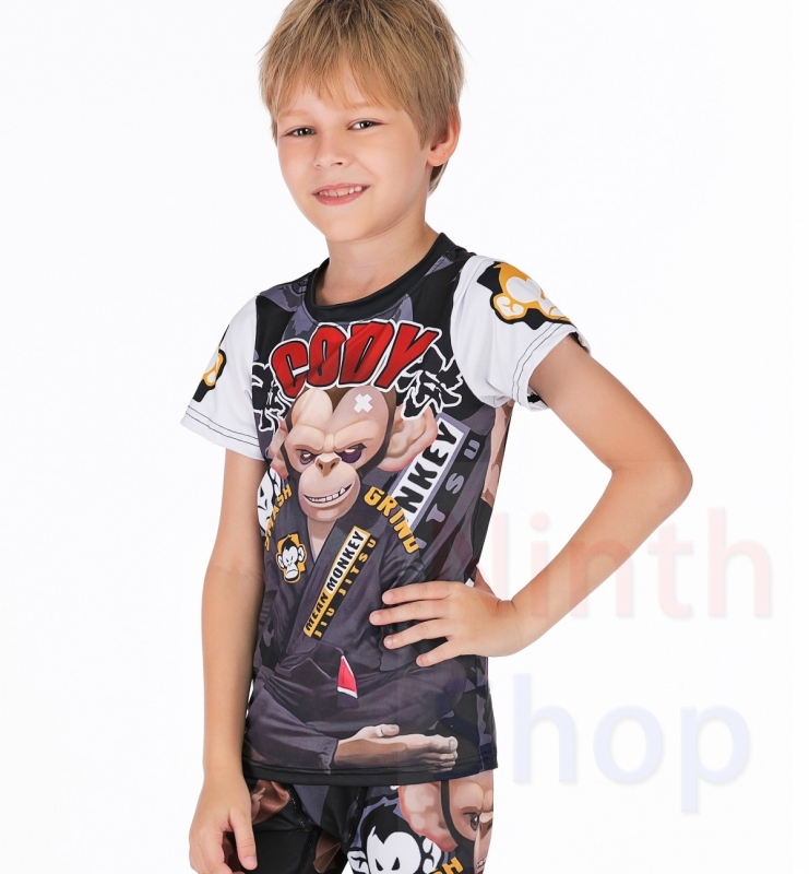 Boy's Compression Sports Fitness Shirt Running Shirt Base Layer T-Shirts 3D Printing Shirt Quick Dry Short Sleeve Tee