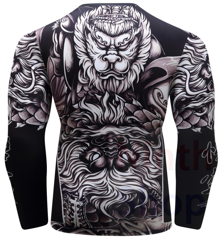 Men's Compression Sports Shirt  Running Functional Long Sleeve Tee Cool Dry Long Sleeve Base Layer Shirts Printing Long Sleeve