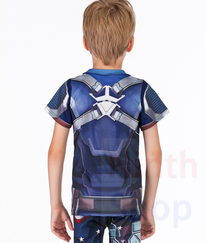 Boy's Casual T-Shirts Avengers T-Shirts Quick Dry Short Sleeve Tee Compression Sports Fitness Shirt Running Shirt