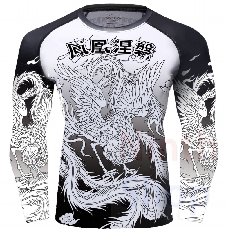 Men's Phoenix Jujitsu Shirt Fitness Sports Outdoor Running Long Sleeve