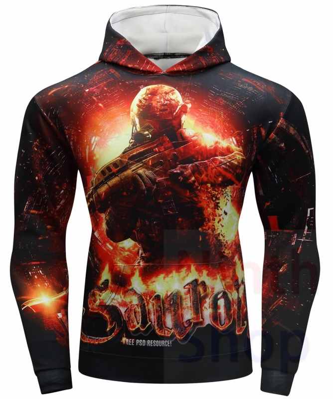 Men's Hoodies 3D Color Printing Loose Fashion Pullover Sports Hoodie Quick-Dry Long Sleeves Hoodies