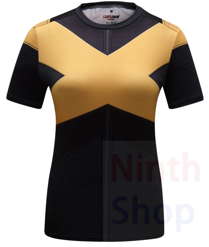 Women's Tight Sports Fitness Shirt X-Men: Dark Phoenix Clothes Quick-Dry Functional Short Sleeve Outdoor Shirt