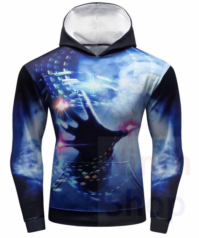 Men's Hoodies 3D Color Printing Loose Fashion Pullover Sports Hoodie Quick-Dry Long Sleeves Hoodies