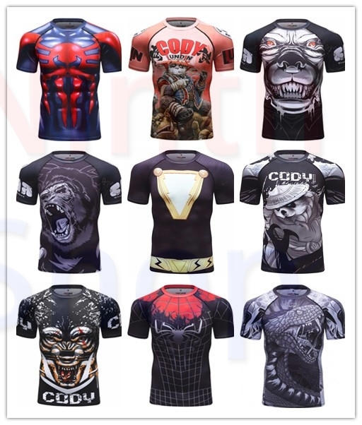 Men's Fitness Training T-Shirt Running T-Shirt Elasticity Slim Fit Shirt Printing Shirt Dry Short Sleeve Shirt