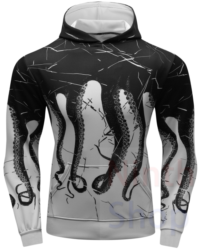 Men's Hooded Long Sleeves Fitness Quick-Dry Pullover New Outdoor Running 3D Printed Adult Graphic Hooded Top Hoodies with Pocket