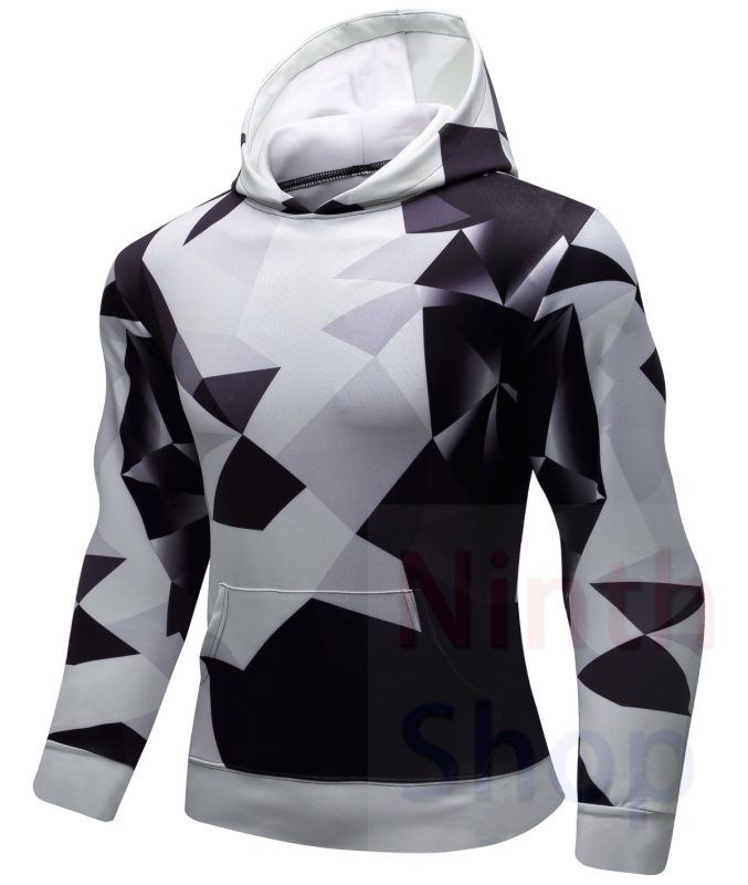 Men's Hooded Long Sleeves Fitness Quick-Dry Pullover New Outdoor Running 3D Printed Adult Graphic Hooded Top Hoodies with Pocket