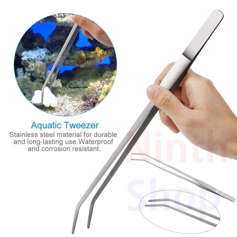 Fish Tank Stainless Steel Plant Tool Set Aquarium Aquascaping Tweezers Scissors Kit 3 in 1/5 in 1/Substrate Spatula