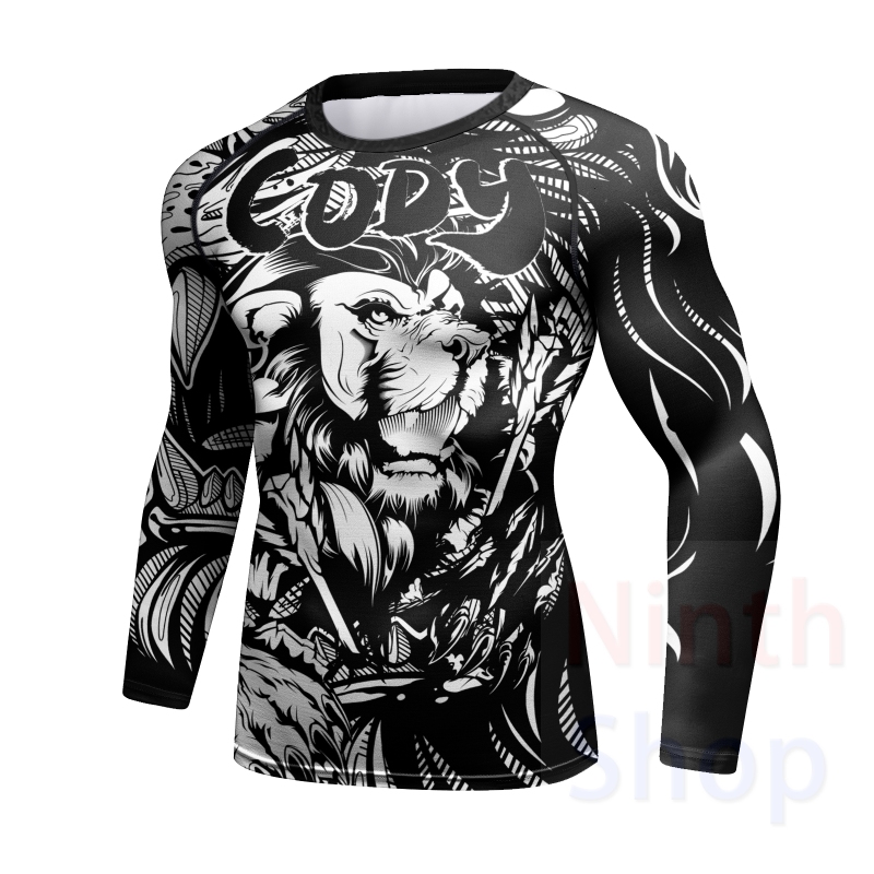 Men Long Sleeve Shirt Compression Top Sport T-shirt Cody Print Shirts Cool Dry Base layer Shirt ALL SEASON for Running Training Sweatshirt(23486)